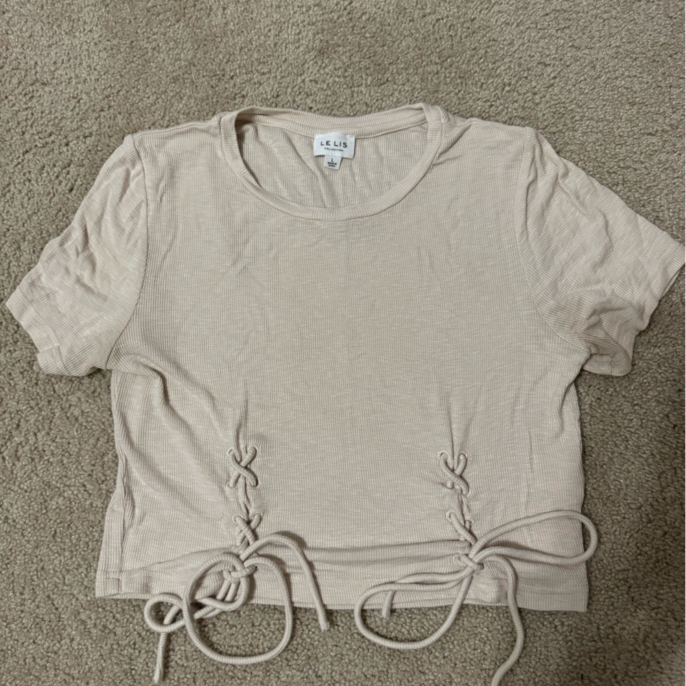 Women's Cream Top with Side Ties
